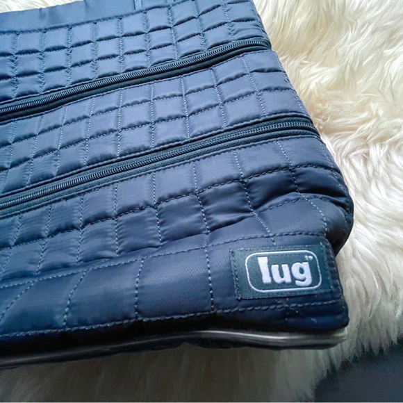 LUG Blue Taxicab Quilted Shoulder Bag Travel Tote Large Laptop Bag Personal Item - Picture 4 of 7